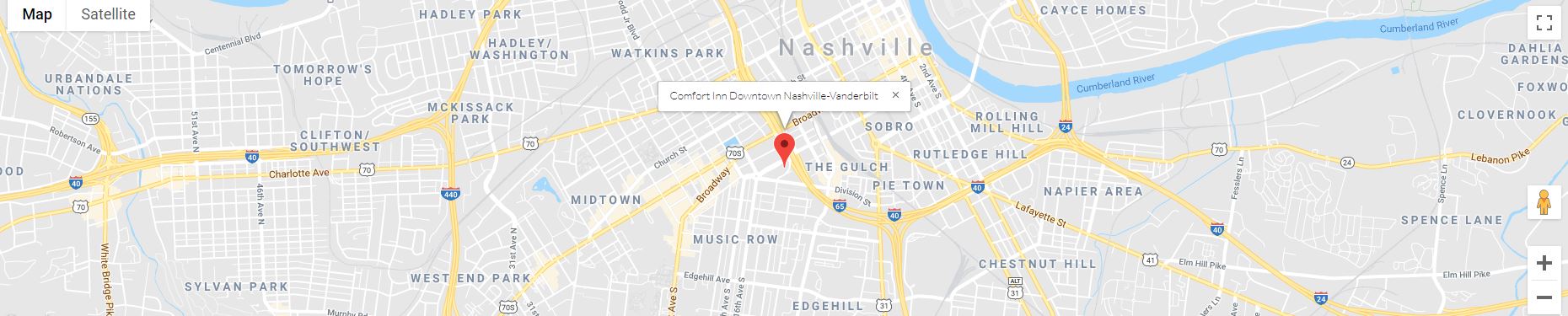 Comfort Inn Downtown Nashville-Vanderbilt Map